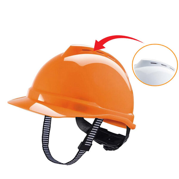 V-GARD VENTED HI-VIZ ORANGE HARD CAP 4 PT SUSP.