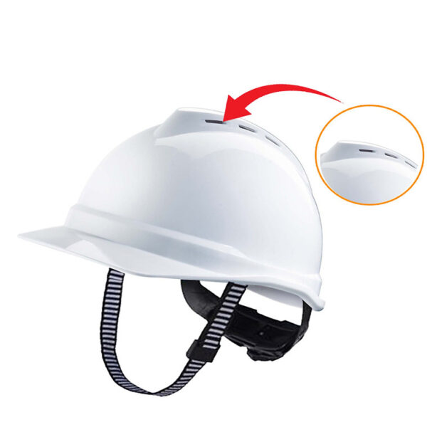 WHITE V-GARD HAT W/RATCHSLOTTED